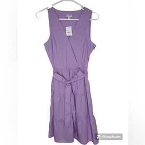NWOT J. Crew Bright Lilac Faux Wrap Dress Size 4